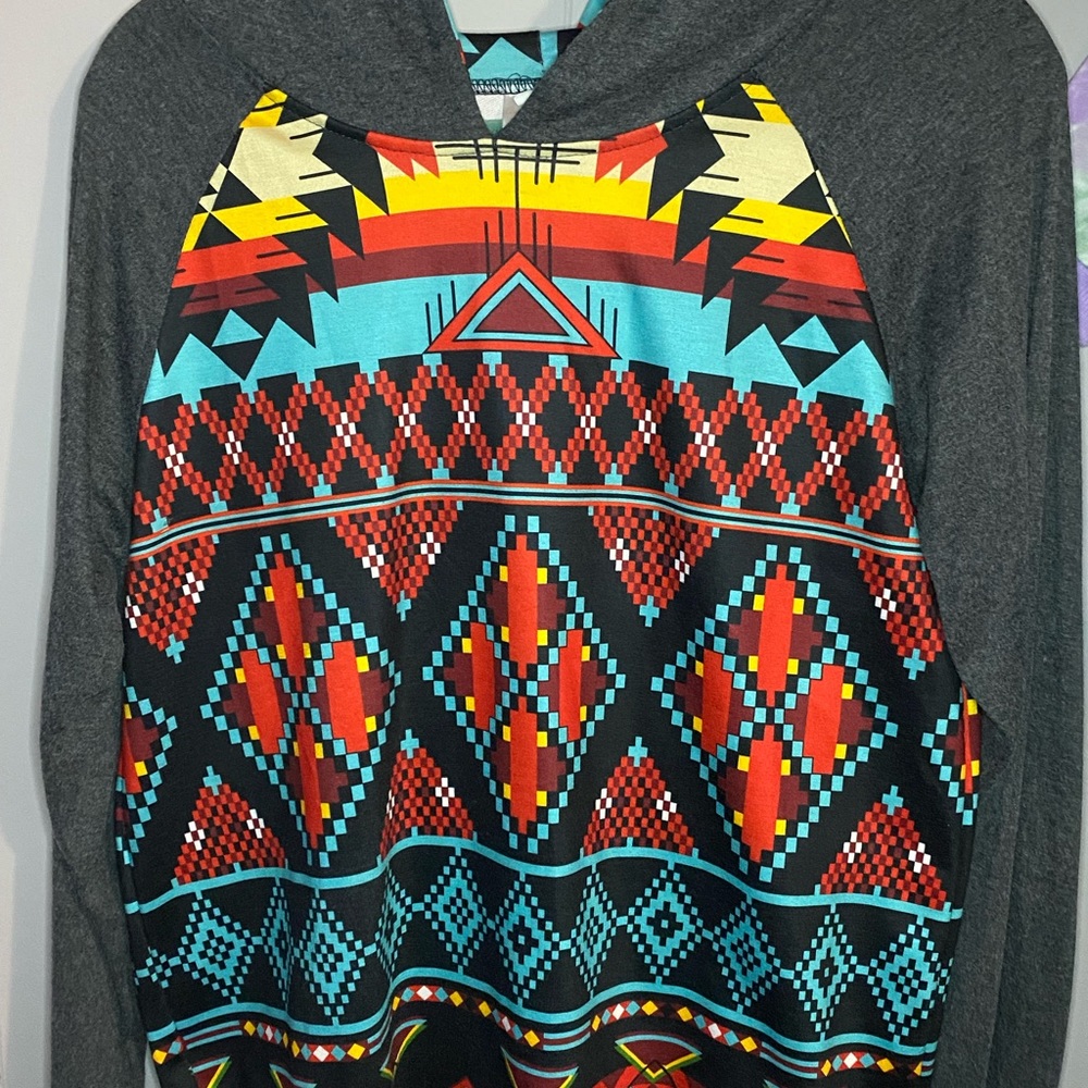 Aztec print pullover